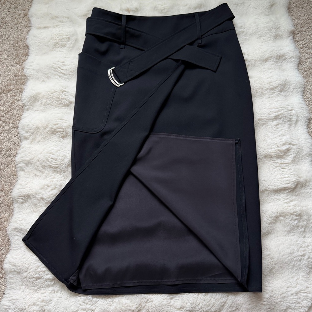 MaxMara Luxe Virgin Wool Fox Wrap Black Pencil Skirt-Made in Italy - 10(M) - Picture 6 of 14